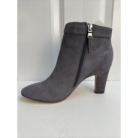 Lauren By Ralph Lauren Brin Gray Suede Ankle Boots Heels Size 8 B NWB - Picture 2 of 11